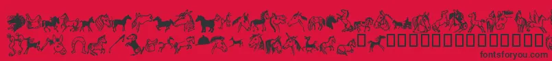 Horsedings-Schriftart – Schwarze Schriften auf rotem Hintergrund