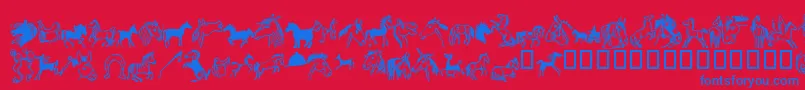 Horsedings Font – Blue Fonts on Red Background
