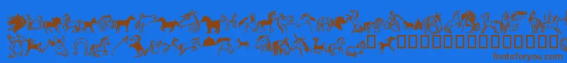 Horsedings Font – Brown Fonts on Blue Background