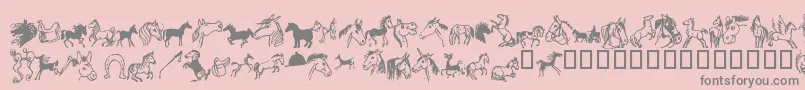 Fonte Horsedings – fontes cinzas em um fundo rosa