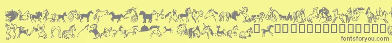 フォントHorsedings – 黄色の背景に灰色の文字