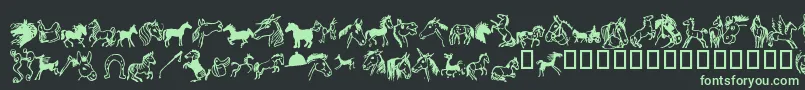 Horsedings Font – Green Fonts on Black Background