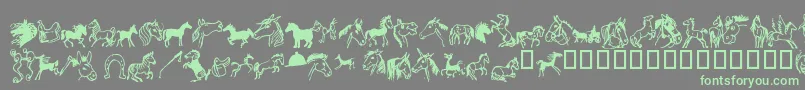 Horsedings-Schriftart – Grüne Schriften auf grauem Hintergrund