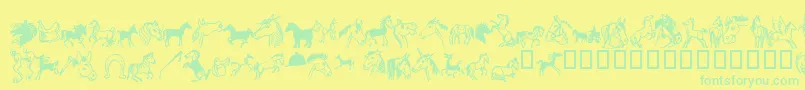 Шрифт Horsedings – зелёные шрифты на жёлтом фоне