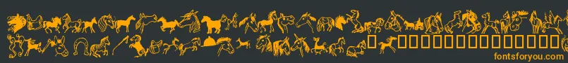 Horsedings Font – Orange Fonts on Black Background