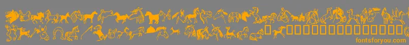 Horsedings-Schriftart – Orangefarbene Schriften auf grauem Hintergrund