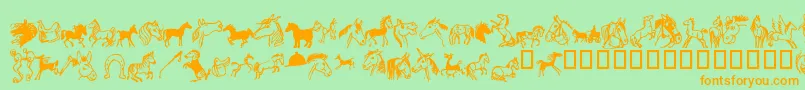 Horsedings Font – Orange Fonts on Green Background