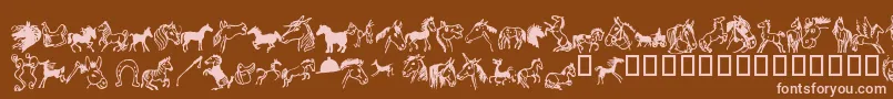 Horsedings Font – Pink Fonts on Brown Background
