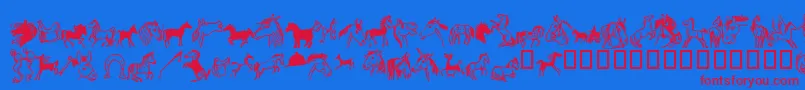 Horsedings Font – Red Fonts on Blue Background