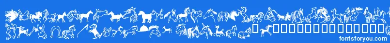 Fonte Horsedings – fontes brancas em um fundo azul