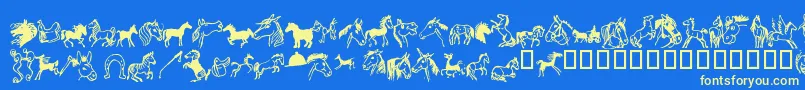 Horsedings Font – Yellow Fonts on Blue Background