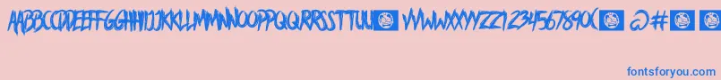 AVoiceLiberty Font – Blue Fonts on Pink Background