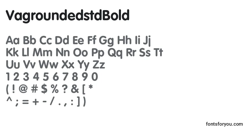 Czcionka VagroundedstdBold – alfabet, cyfry, specjalne znaki
