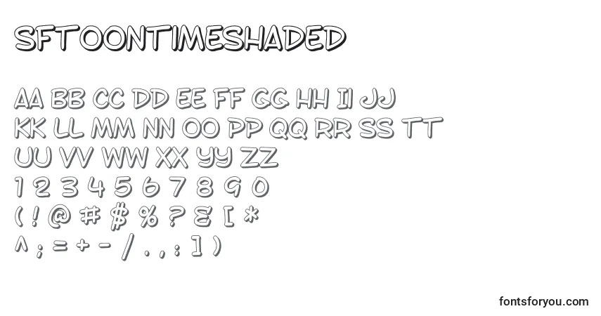 Шрифт SfToontimeShaded – алфавит, цифры, специальные символы