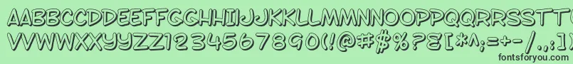 SfToontimeShaded Font – Black Fonts on Green Background