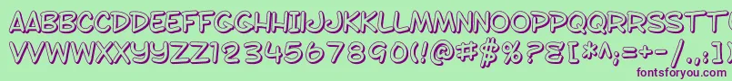 SfToontimeShaded Font – Purple Fonts on Green Background