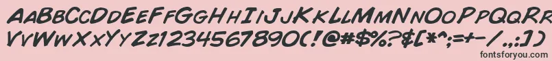 ComicBookNormal Font – Black Fonts on Pink Background