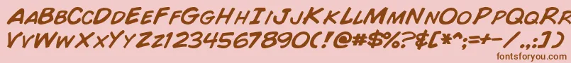 ComicBookNormal Font – Brown Fonts on Pink Background