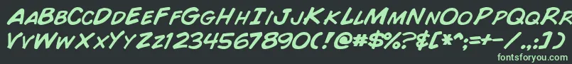 ComicBookNormal Font – Green Fonts on Black Background