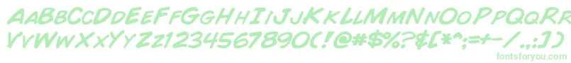 ComicBookNormal Font – Green Fonts on White Background