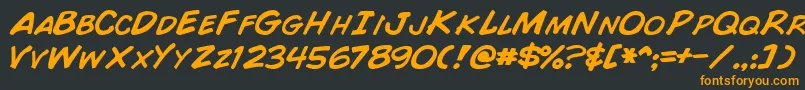 ComicBookNormal Font – Orange Fonts on Black Background