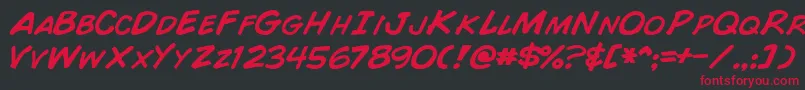 ComicBookNormal Font – Red Fonts on Black Background