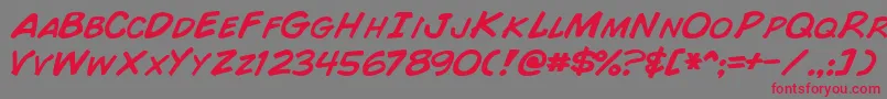 ComicBookNormal Font – Red Fonts on Gray Background