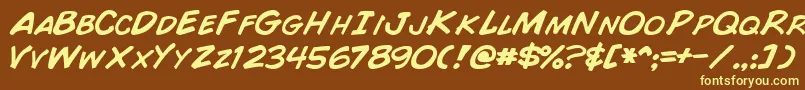 ComicBookNormal Font – Yellow Fonts on Brown Background