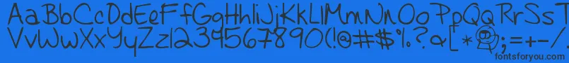 フォントLearningtotrust – 黒い文字の青い背景
