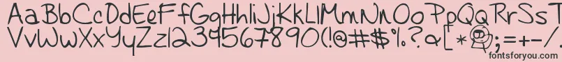 Learningtotrust Font – Black Fonts on Pink Background