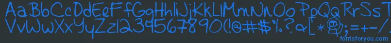 Learningtotrust Font – Blue Fonts on Black Background