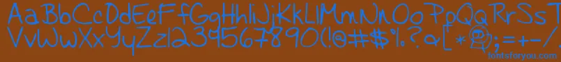 Learningtotrust Font – Blue Fonts on Brown Background