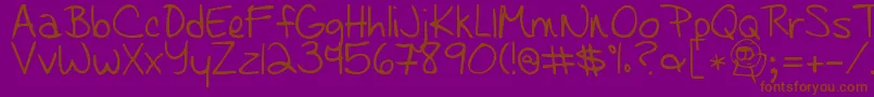 Learningtotrust Font – Brown Fonts on Purple Background