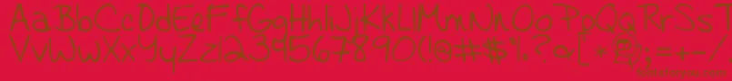 Learningtotrust Font – Brown Fonts on Red Background