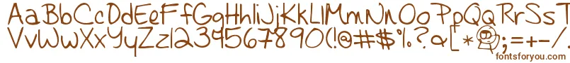 Шрифт Learningtotrust – коричневые шрифты на белом фоне