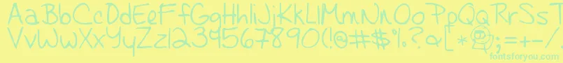 Learningtotrust Font – Green Fonts on Yellow Background