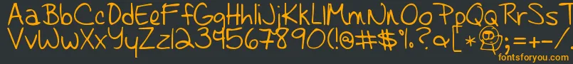 Learningtotrust Font – Orange Fonts on Black Background