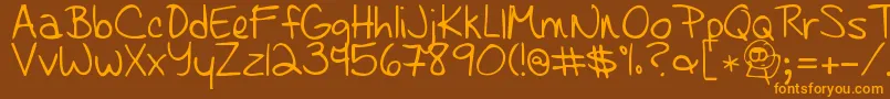 Learningtotrust Font – Orange Fonts on Brown Background