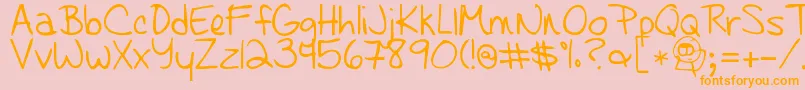 Learningtotrust Font – Orange Fonts on Pink Background