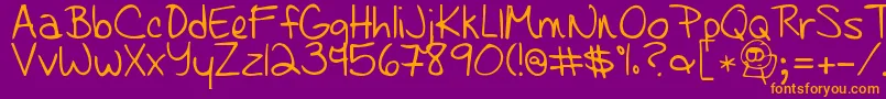 Learningtotrust Font – Orange Fonts on Purple Background