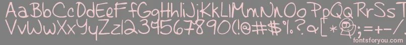 Learningtotrust Font – Pink Fonts on Gray Background