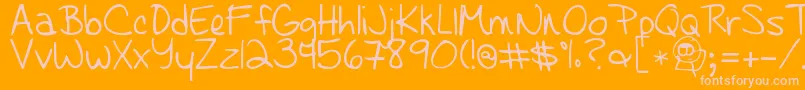 Learningtotrust Font – Pink Fonts on Orange Background