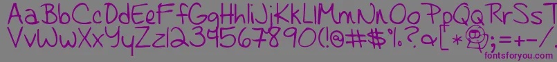 Learningtotrust-fontti – violetit fontit harmaalla taustalla