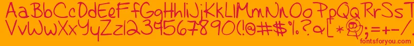 Learningtotrust Font – Red Fonts on Orange Background