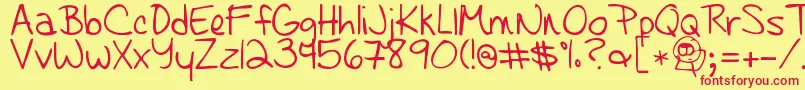 Learningtotrust Font – Red Fonts on Yellow Background