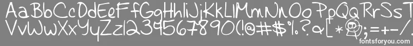 Learningtotrust-Schriftart – Weiße Schriften auf grauem Hintergrund