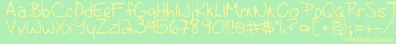 Learningtotrust Font – Yellow Fonts on Green Background