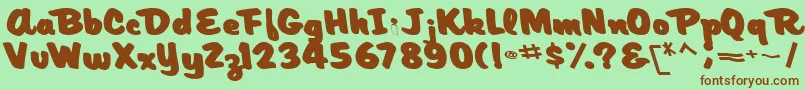 ArtisticmythBold Font – Brown Fonts on Green Background