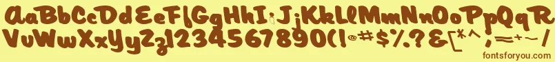 ArtisticmythBold Font – Brown Fonts on Yellow Background