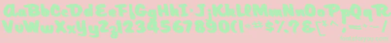 ArtisticmythBold Font – Green Fonts on Pink Background